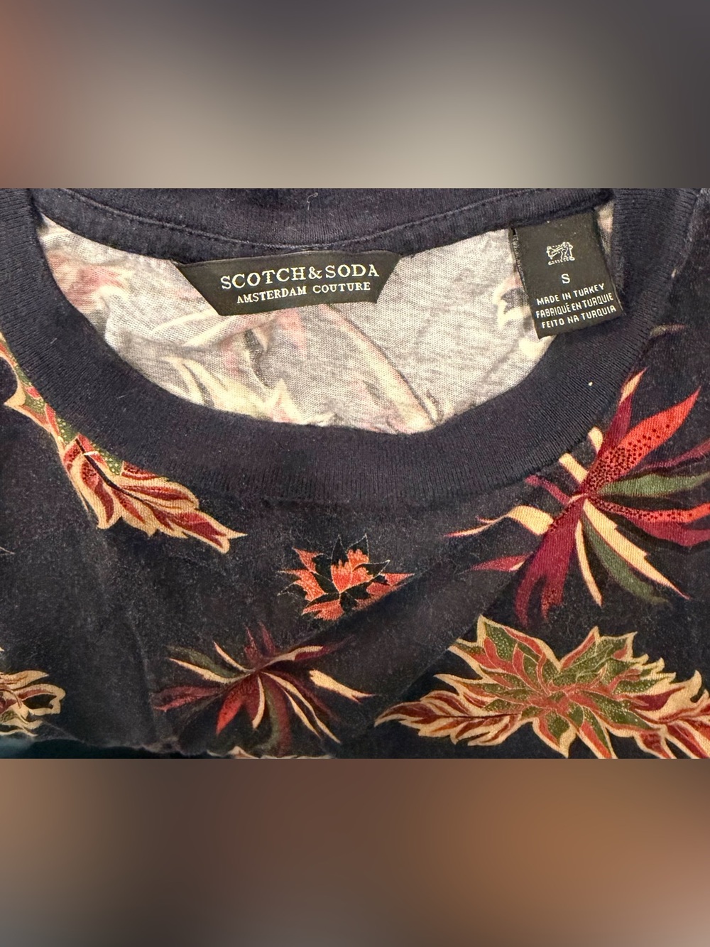 Scotch & Soda Navy Floral-Print Crewneck Sweater